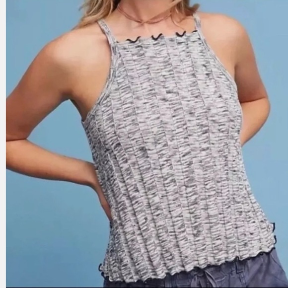 Akemi + Kin Wide Rib Lettuce Edge Tank | Anthropologie - Picture 5 of 6